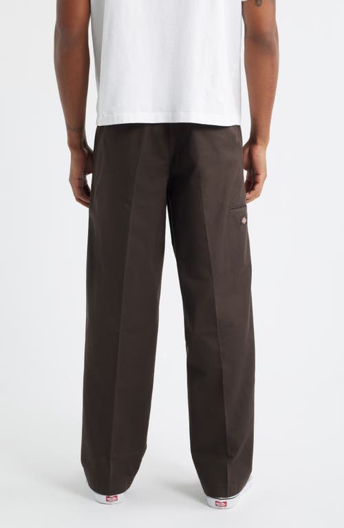 Dickies 248 Flat Front Cotton Work Pants In Brown