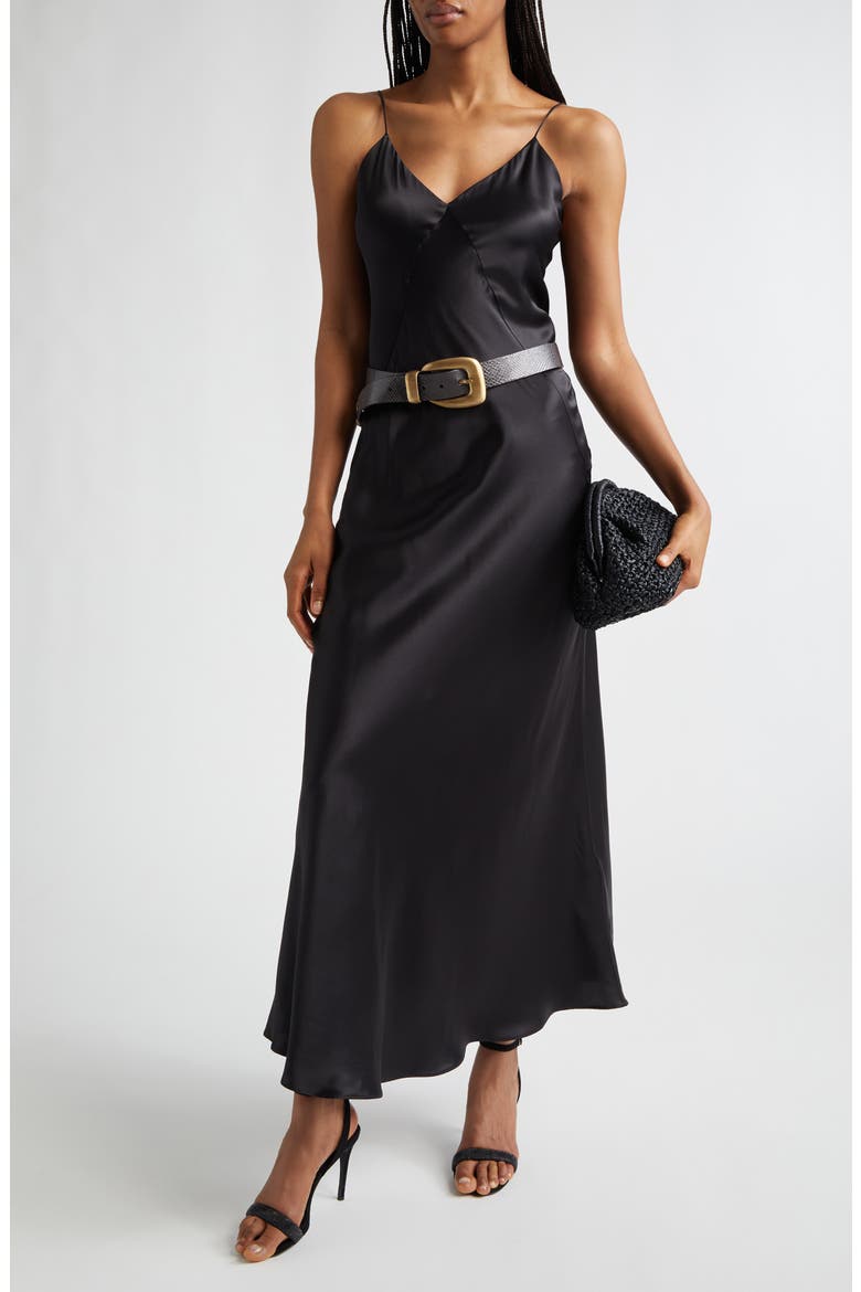 Silk Satin Slipdress, Main, color, 22 BLACK
