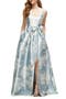 Floral Satin Twill Gown