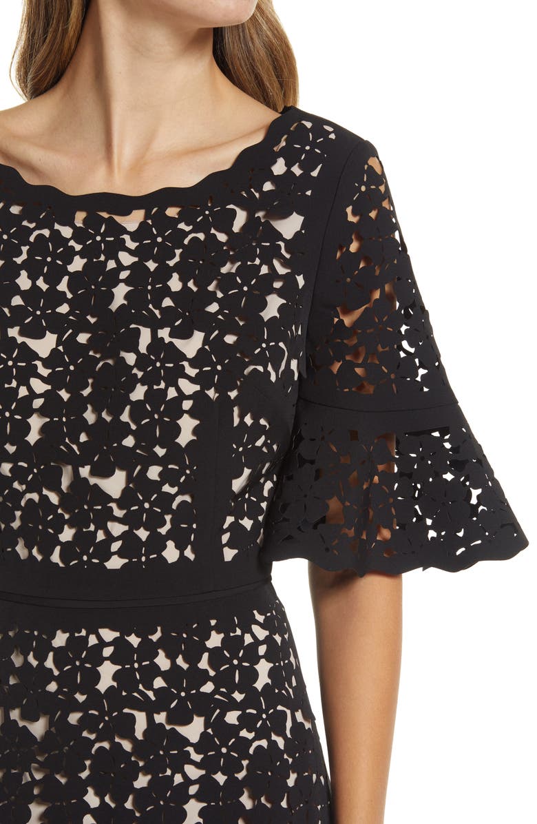 Shani Laser Cut Lace Fit & Flare Dress, Alternate, color, 