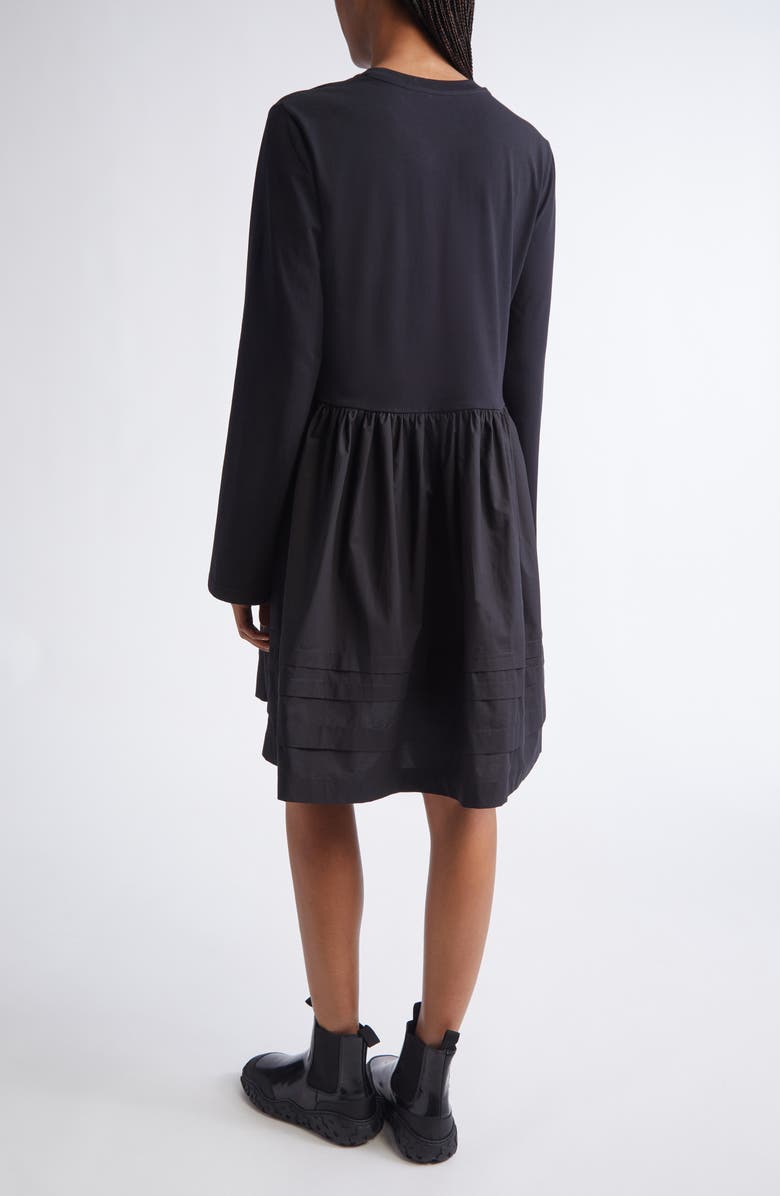 Cecilie Bahnsen Bradley Long Sleeve Mixed Media Dress, Alternate, color, Black