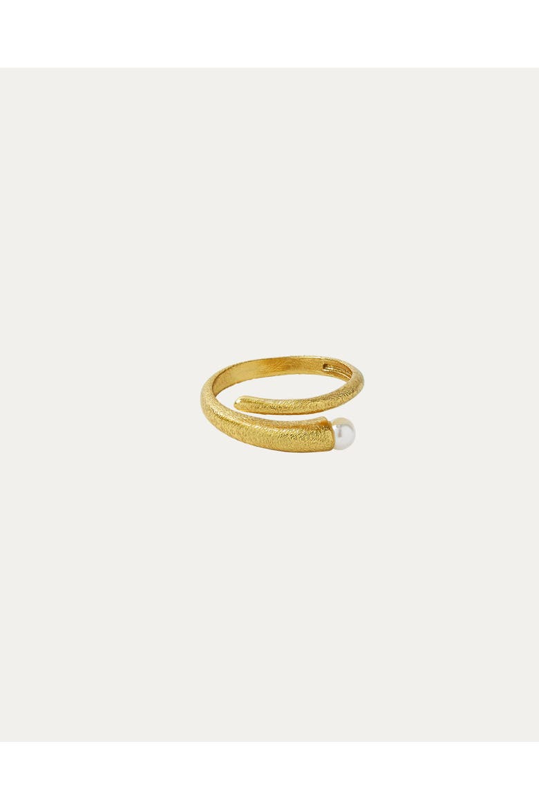 Avalon Pearl Stacking Ring, Main, color, Gold