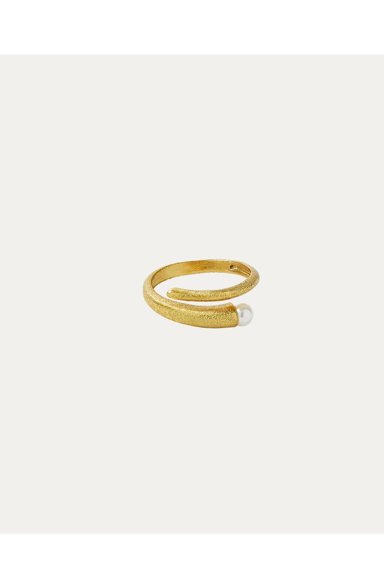 Ottoman Hands Avalon Pearl Stacking Ring, Main, color, Gold