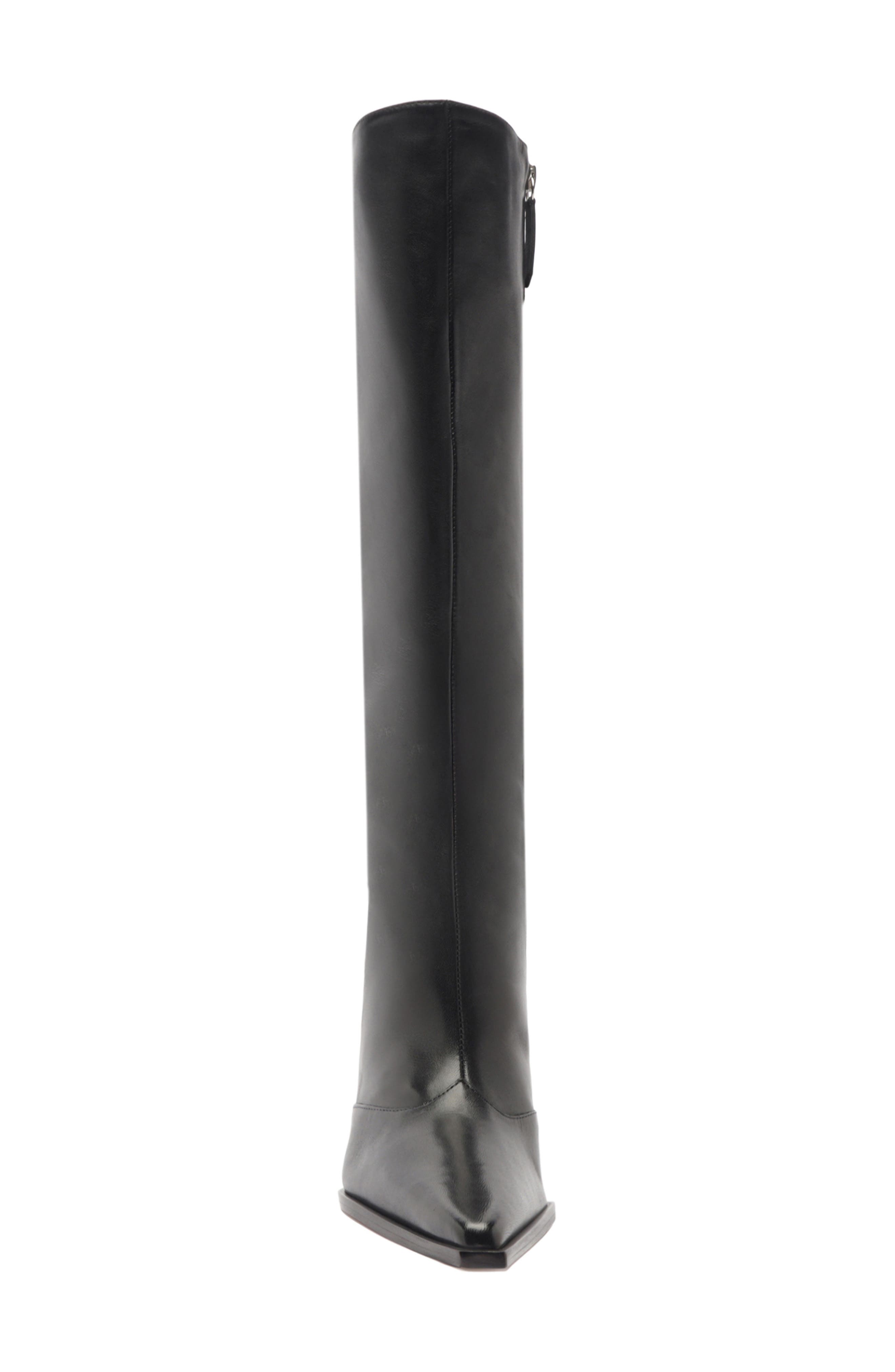 Schutz Raffaela Up Block Pointed Toe Knee High Boot, Alternate, color, Black