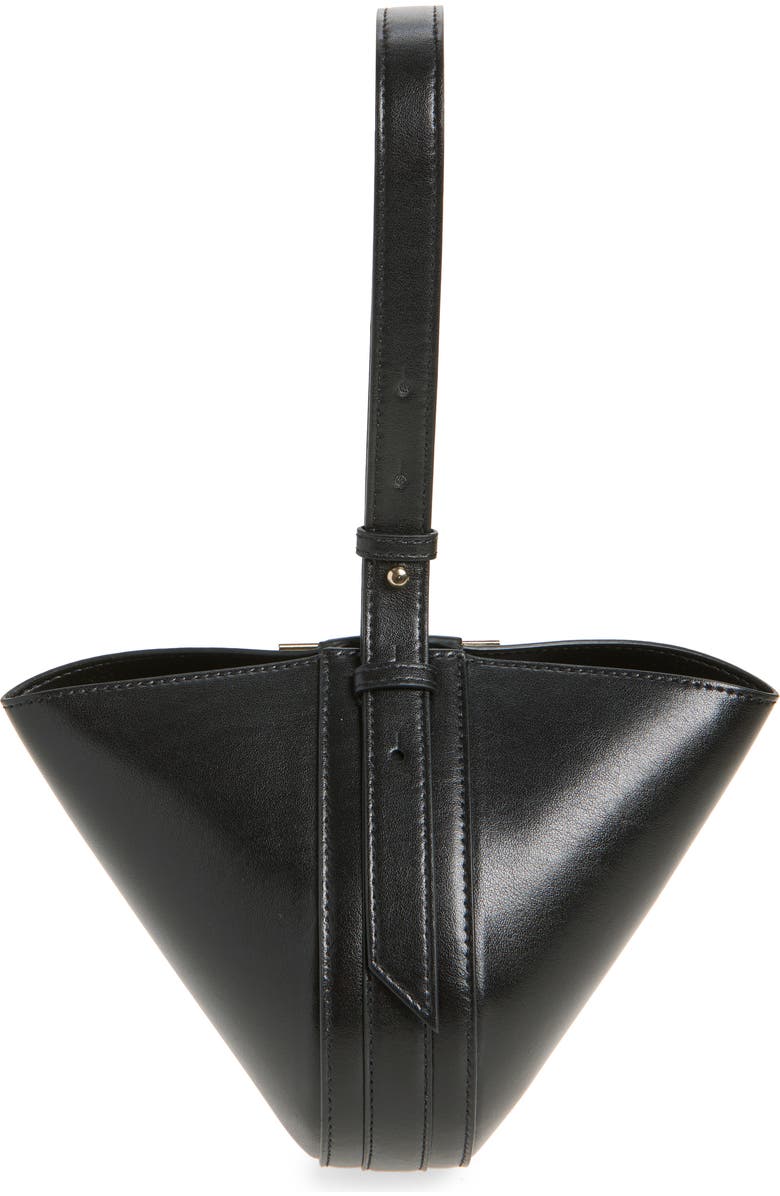 Victoria Beckham Mini Dia Leather Pouch Clutch, Alternate, color, Black