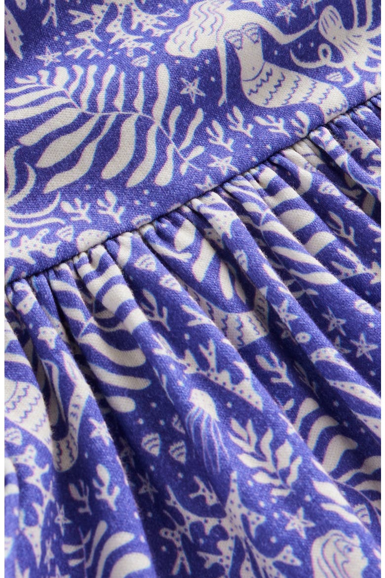 Kids' Mermaid Print Cotton Ballerina Dress, Alternate, color, SURF BLUE MERMAIDS
