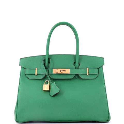 Birkin Handbag Green Epsom with Gold Hardware 30