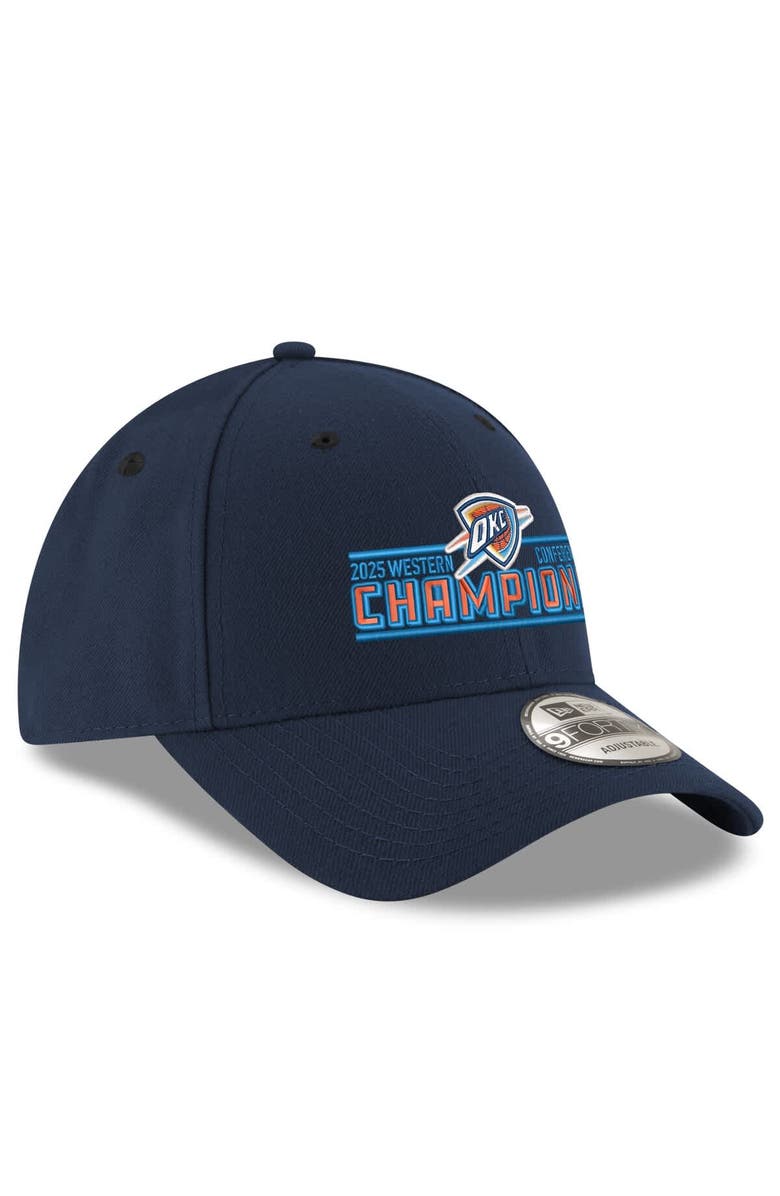 New Era Men's New Era Navy Oklahoma City Thunder 2025 Western Conference Champions 9FORTY Adjustable Hat, Alternate, color, 