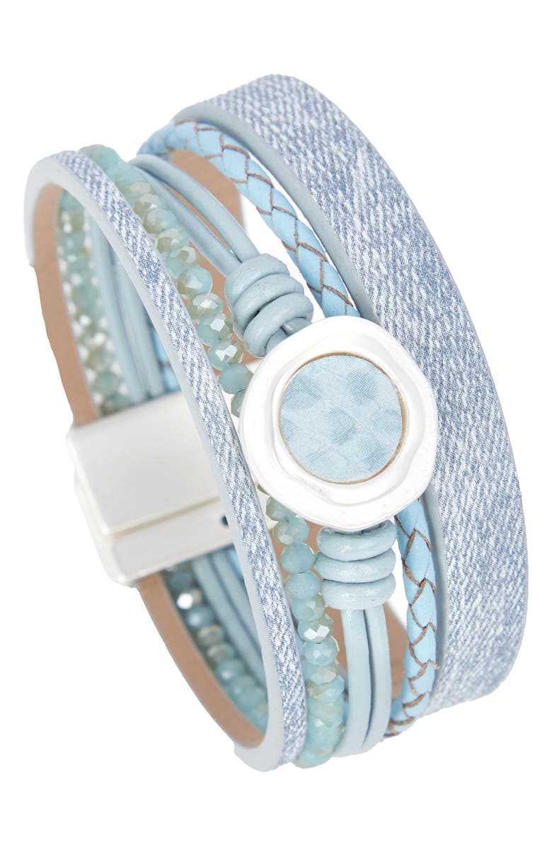 SAACHI Denim Medallion Bracelet, Main, color,