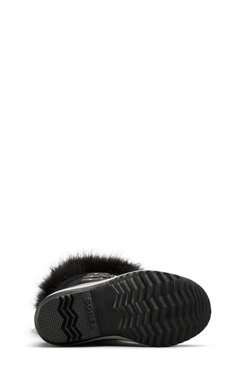 Sorel Kids' Joan Of Arc Waterproof Duck Boot In Black/dove