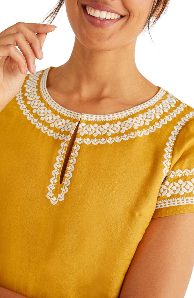 Boden Laura Embroidered Linen Top, Alternate, color, 
