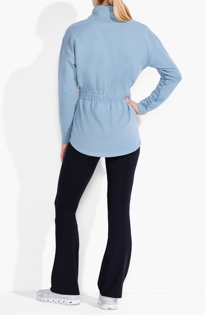 NZ ACTIVE by NIC+ZOE Smocked Brushed Turtleneck Top, Alternate, color, Mountain Air