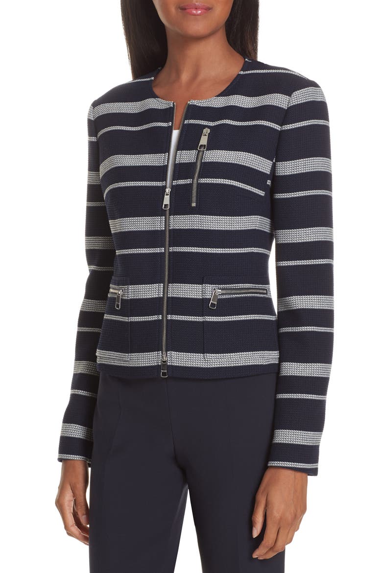 Kanoa Stripe Jacket, Alternate, color, DARK NAVY FANTASY