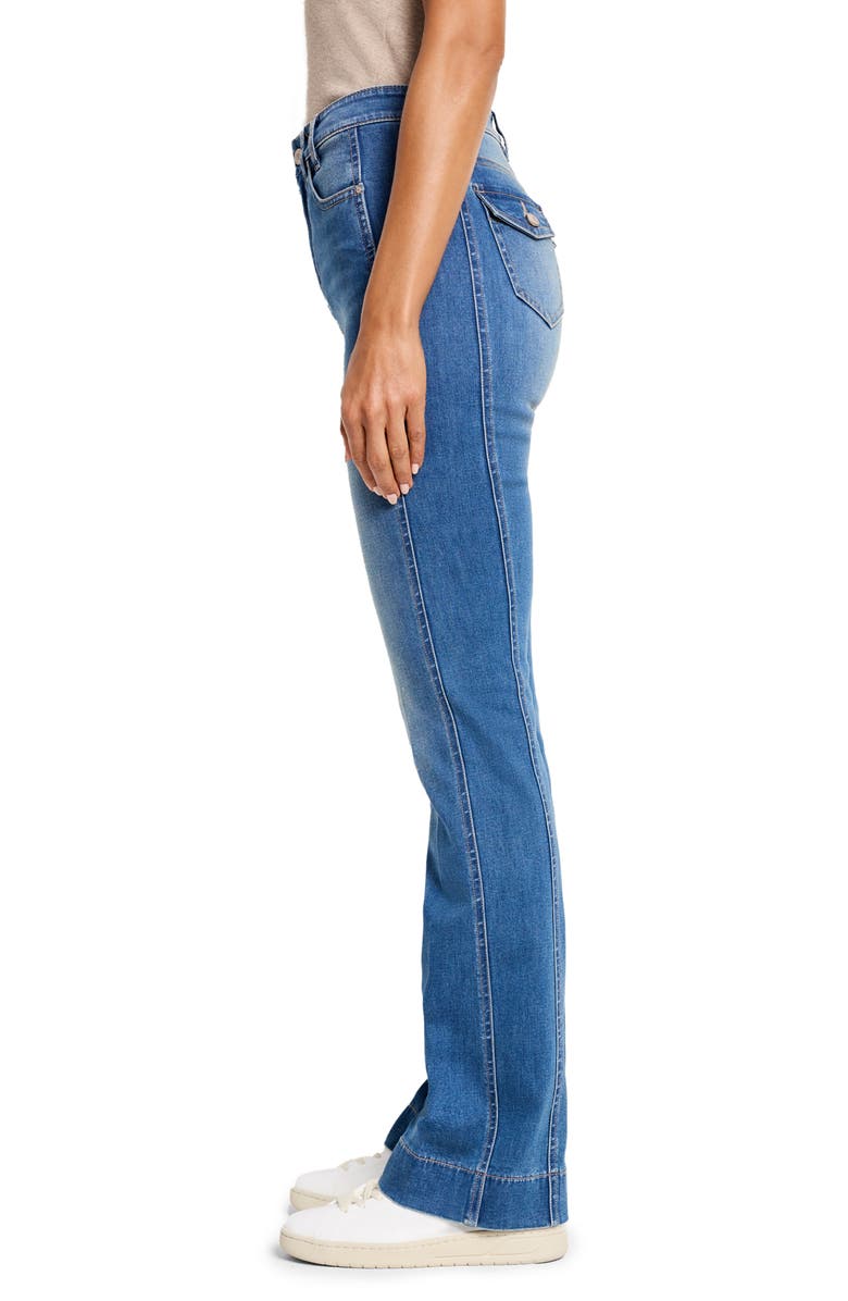 NIC+ZOE Side Panel High Waist Bootcut Ankle Jeans, Alternate, color, Atlantic