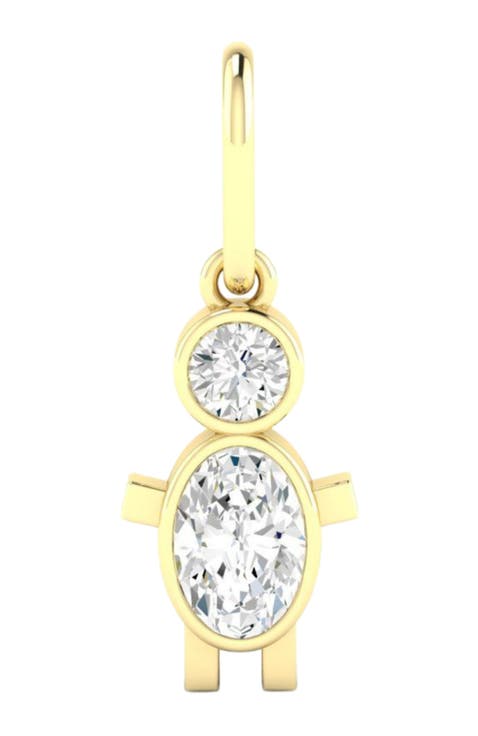 Boy Lab Diamond Charm Pendant in 14K