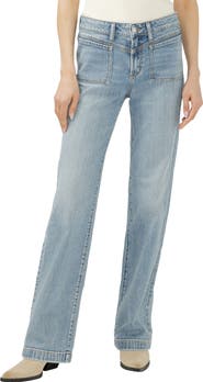 Silver Jeans Co. Avery Patch Pocket Wide Leg Trouser Jeans