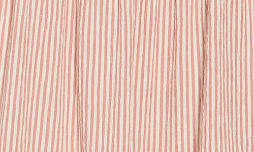 London Times Stripe Ruffle Tiered Maxi Dress In Rose Pink/ivory
