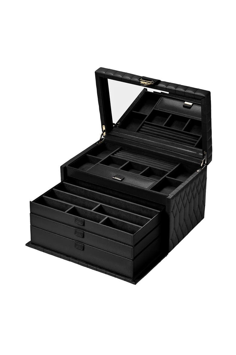 Lauren Large Jewelry Box, Alternate, color, Black