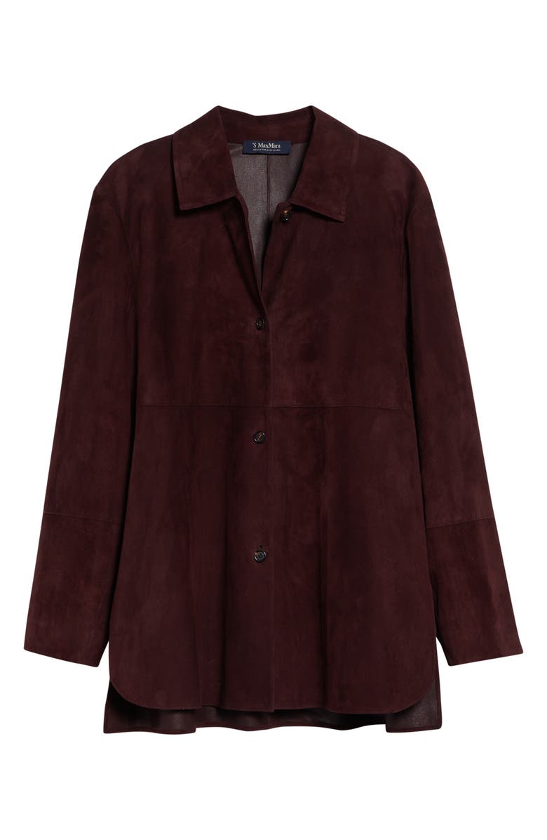 Max Mara Suede Shirt Jacket, Alternate, color, Red