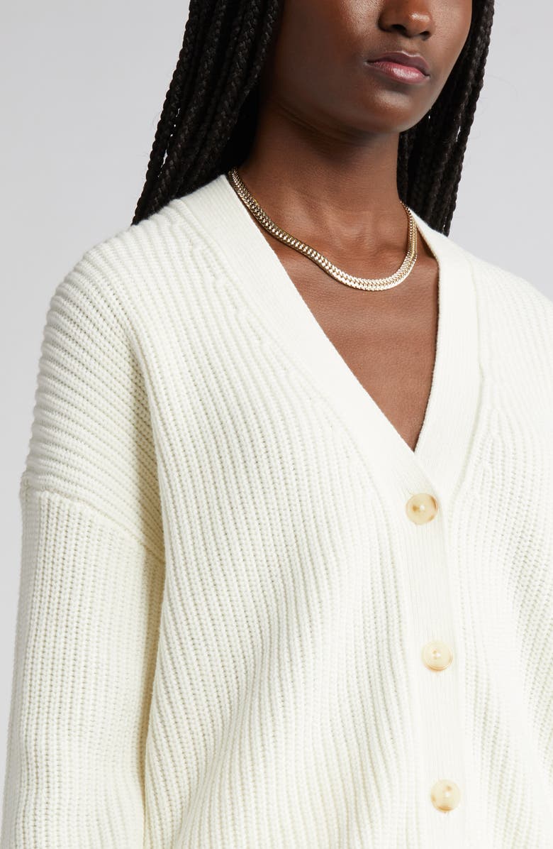 Nordstrom Rib Organic Cotton & Merino Wool Cardigan, Alternate, color,