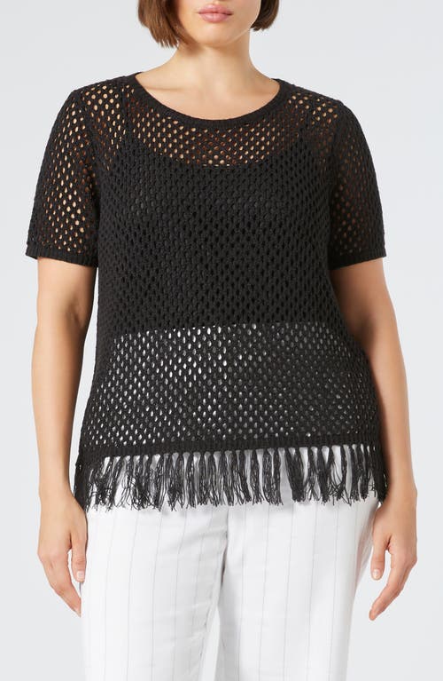 MARINA RINALDI MARINA RINALDI BRIGITTA FRINGE OPEN STITCH SWEATER