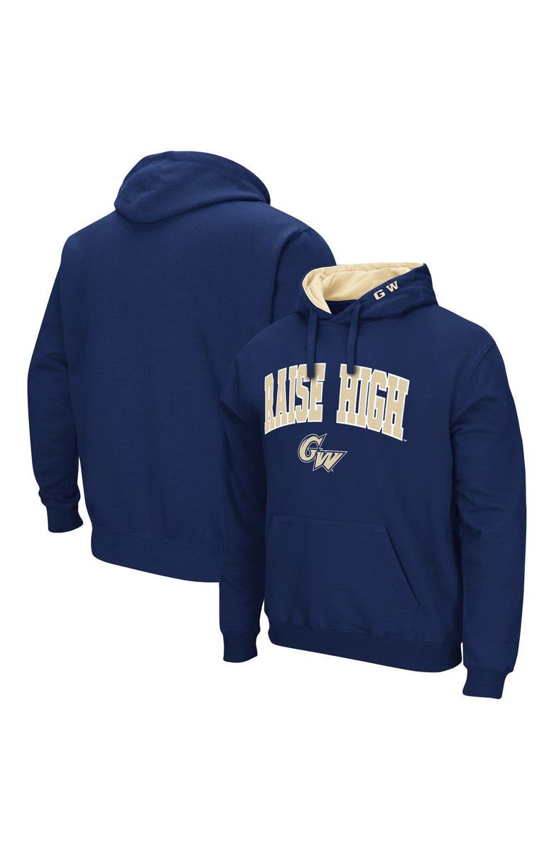 COLOSSEUM Men's Colosseum Navy George Washington University Arch and Logo Pullover Hoodie, Main, color, Navy