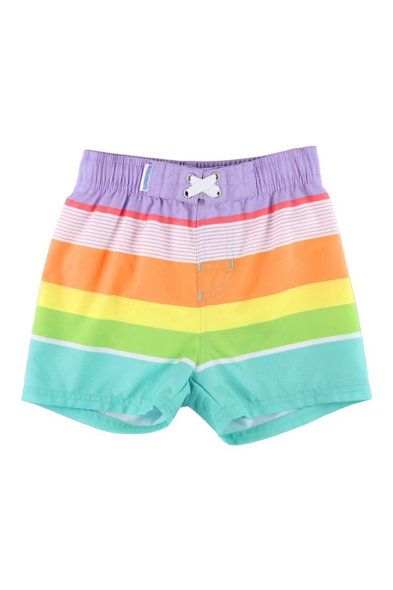 Kids' Island Rainbow Swim Trunks, Main, color, BLUE