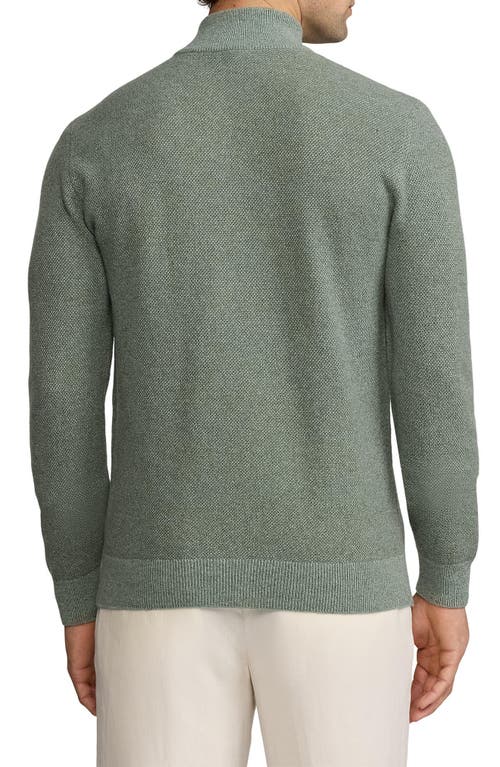 Ralph Lauren Mesh-knit Cotton Quarter-zip Sweater In Green