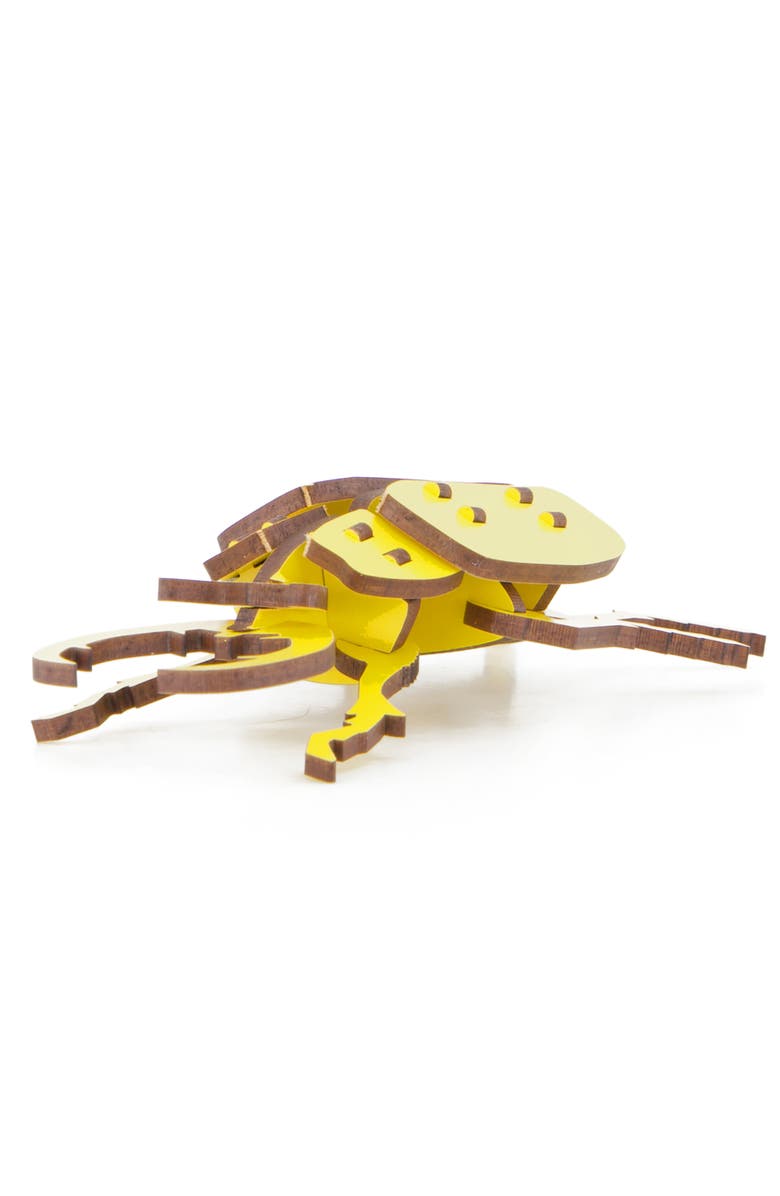 Little & Wood Woodlet Beetle Yellow, 3D Wooden Kitset, Ages 6+, Alternate, color, Multicolored
