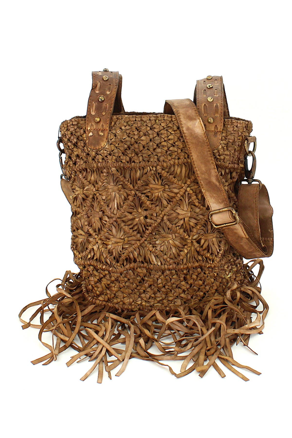 VINTAGE ADDICTION Leather Macramé Fringe Style Bag (Women) | Nordstromrack