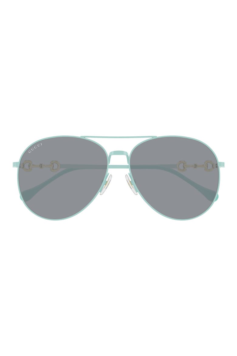 60mm Pilot Sunglasses, Main, color, GREEN
