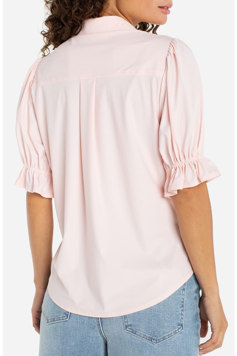 Puff Sleeve Knit Snap-Up Shirt, Alternate, color, LT PINK