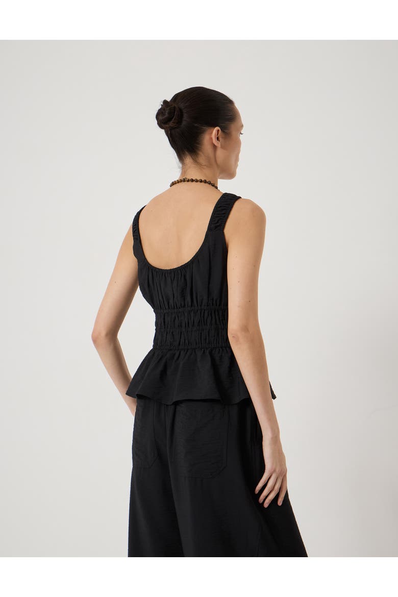 Waist Gathered Sleeveless Top, Alternate, color, Black