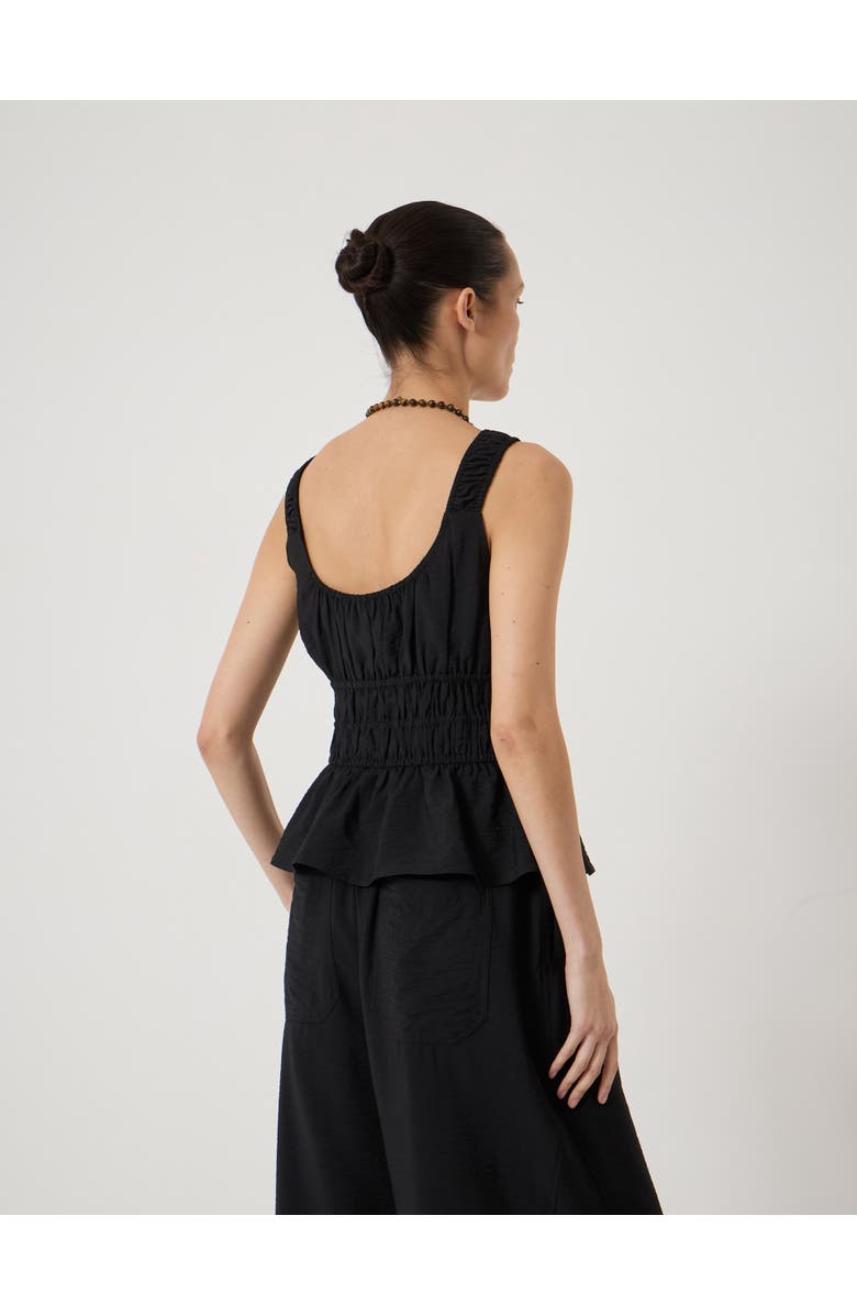 Hush Waist Gathered Sleeveless Top, Alternate, color, Black