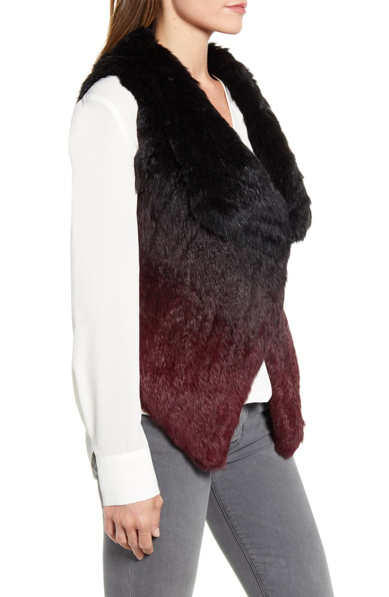 La Fiorentina Ombré Genuine Rabbit Fur Vest, Alternate, color,