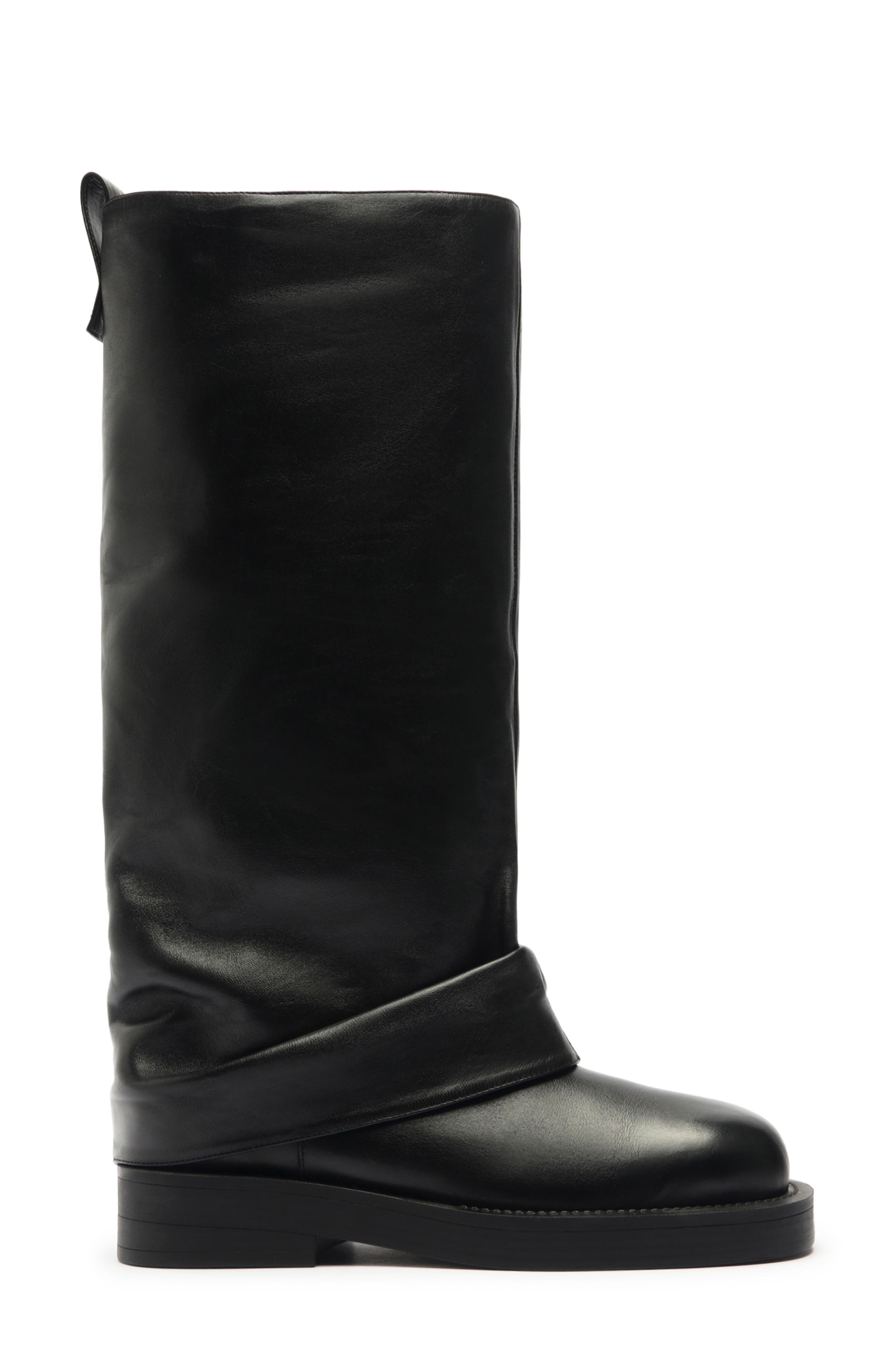 Schutz Keira Up Platform Knee High Boot, Alternate, color, Black