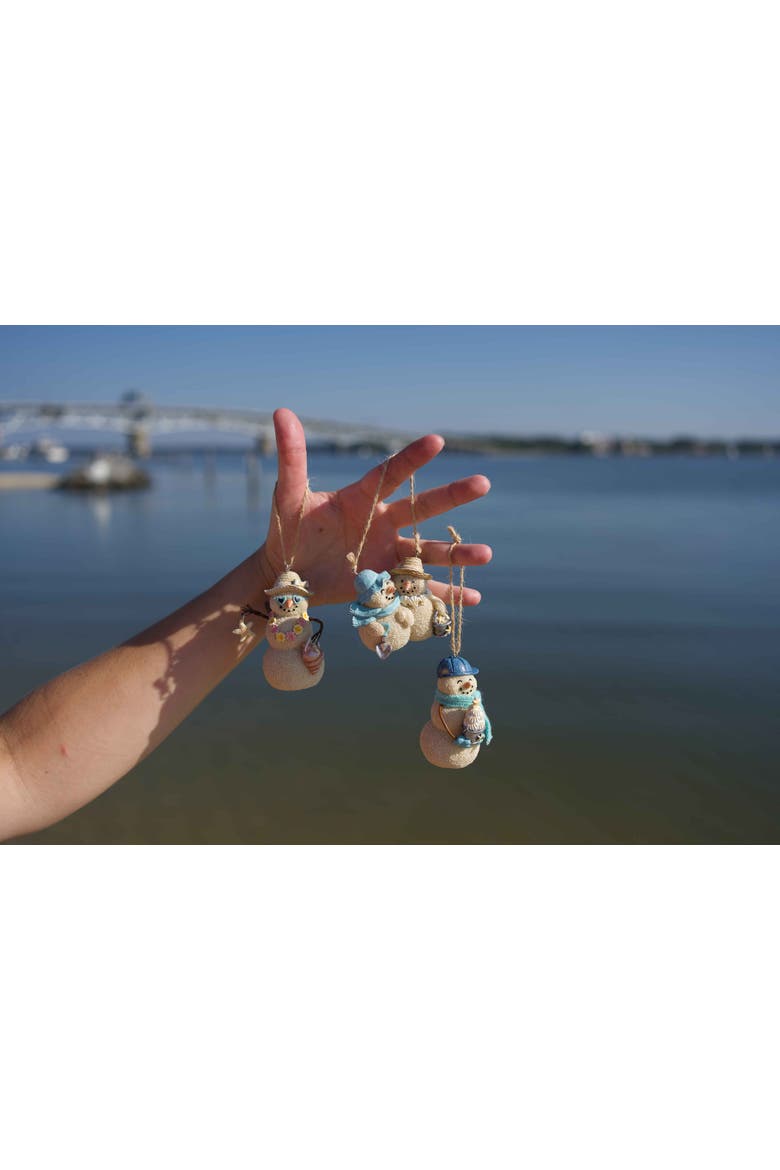 Beach Sandman Tree Ornament, Alternate, color, White