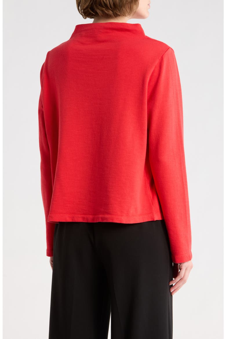 Funnel Neck Organic Cotton Top, Alternate, color, CHERRY