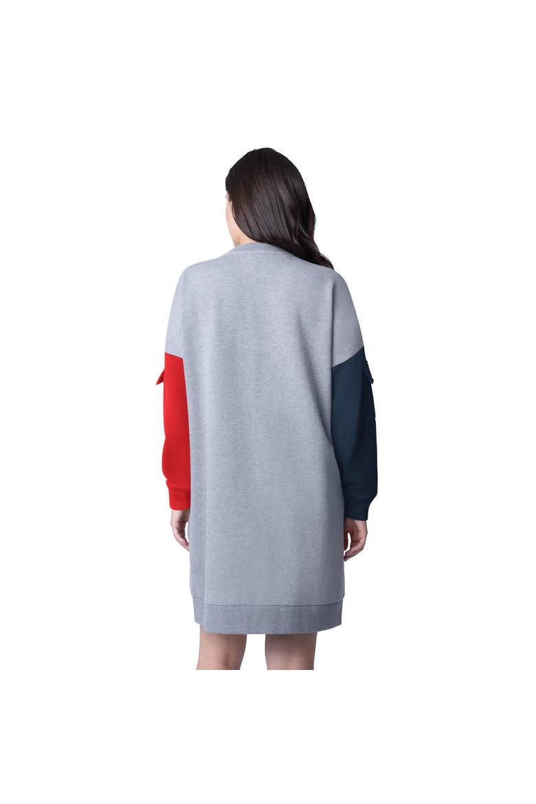 Women's G-III 4Her by Carl Banks Heather Gray Boston Red Sox Free Ball Long Sleeve Sneaker Dress, Alternate, color, Heather Gray