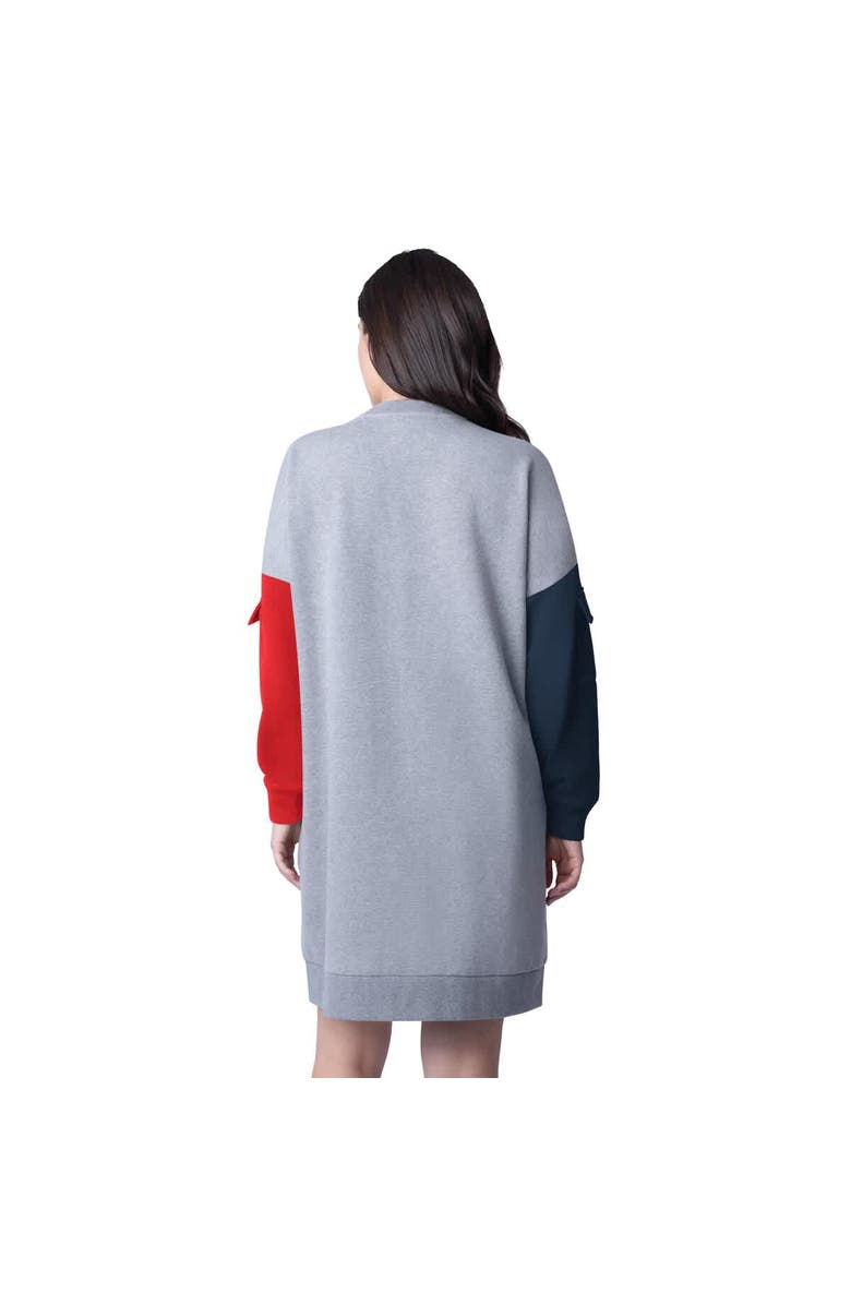 G-III 4HER BY CARL BANKS Women's G-III 4Her by Carl Banks Heather Gray Boston Red Sox Free Ball Long Sleeve Sneaker Dress, Alternate, color, Heather Gray