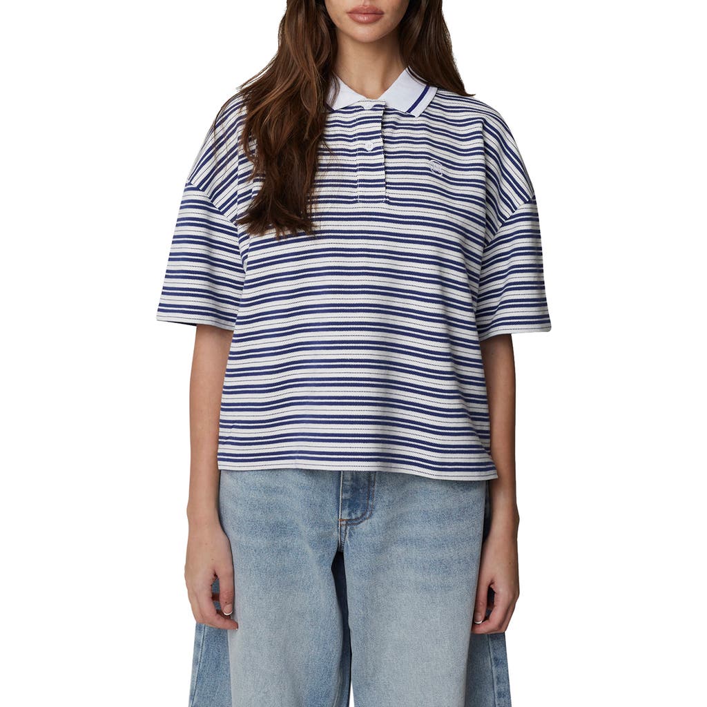 Good For Nothing Short Sleeve Striped Polo in Blue at Nordstrom, Size Large