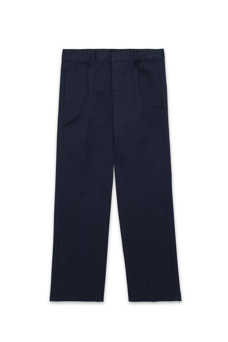 Cotton Gabardine Trousers with Pleats, Main, color, Blue
