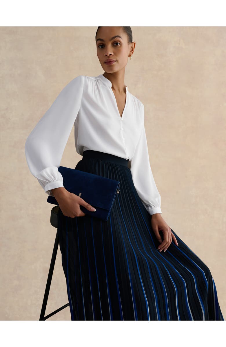 HOBBS LONDON Vida Skirt, Alternate, color, Navy Blue