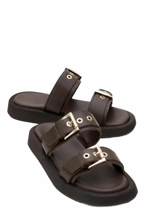 Forever & Always Shoes Finezza Leather Two-Strap Sandal in Brown Leather at Nordstrom, Size 9