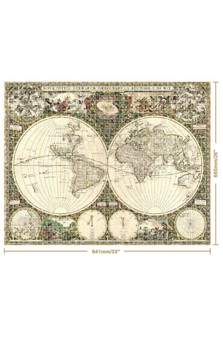 Mindbogglers Gold Vintage World Map Jigsaw Puzzle, 1500Piece, Alternate, color, 