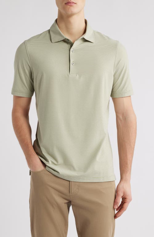 Scott Barber Micro Stripe Performance Polo In Green