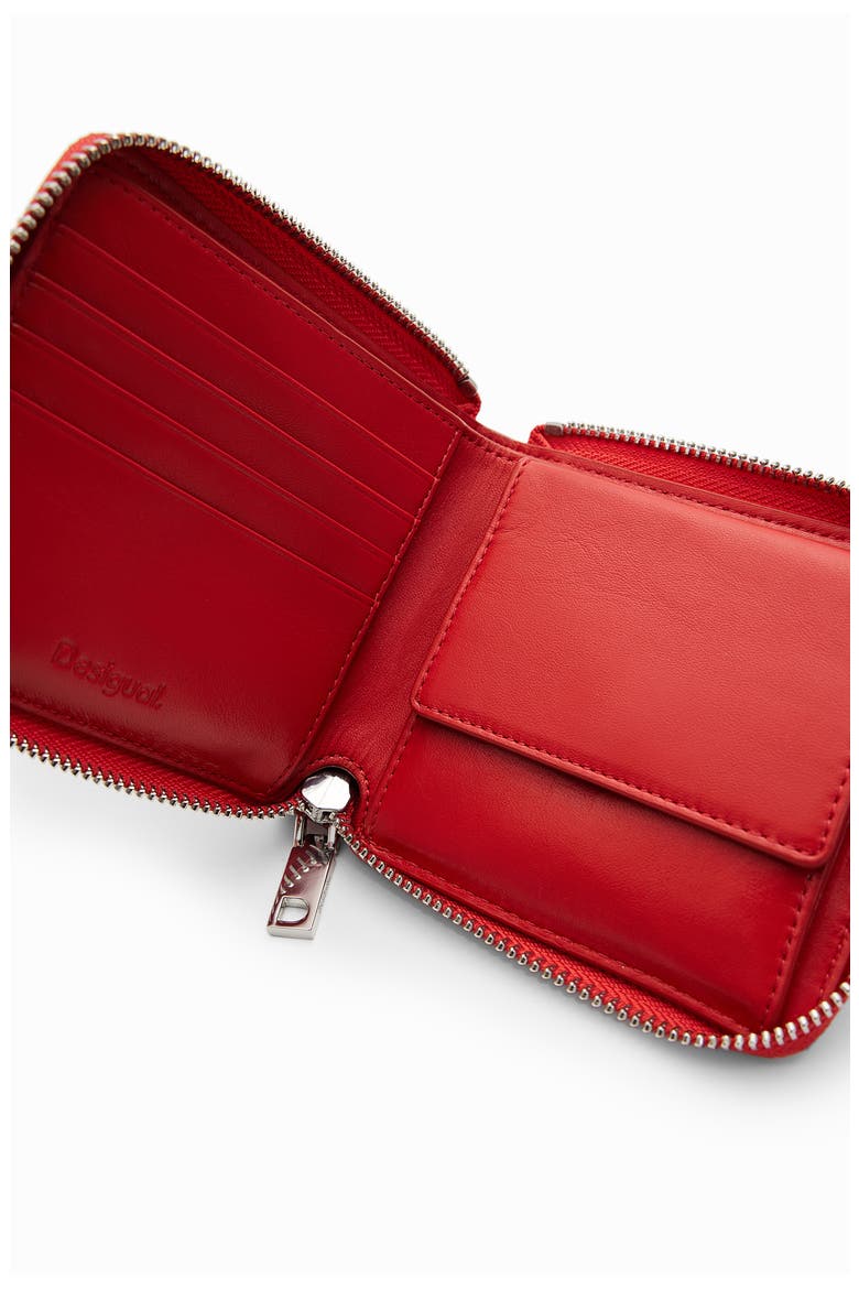 Medium Leather Wallet, Alternate, color, RED