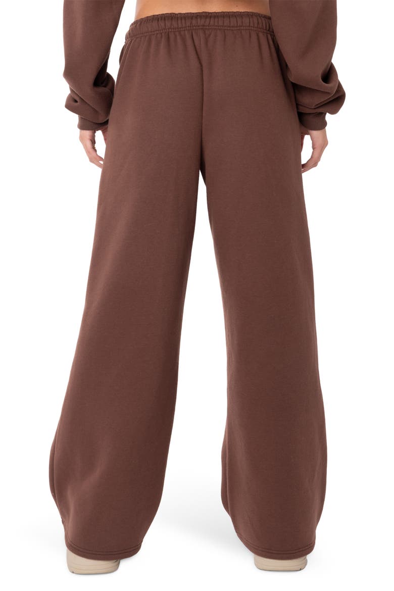 Brenna Low Rise Wide Leg Sweatpants, Alternate, color, BROWN