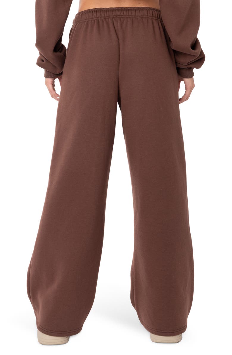 EDIKTED Brenna Low Rise Wide Leg Sweatpants, Alternate, color, Brown