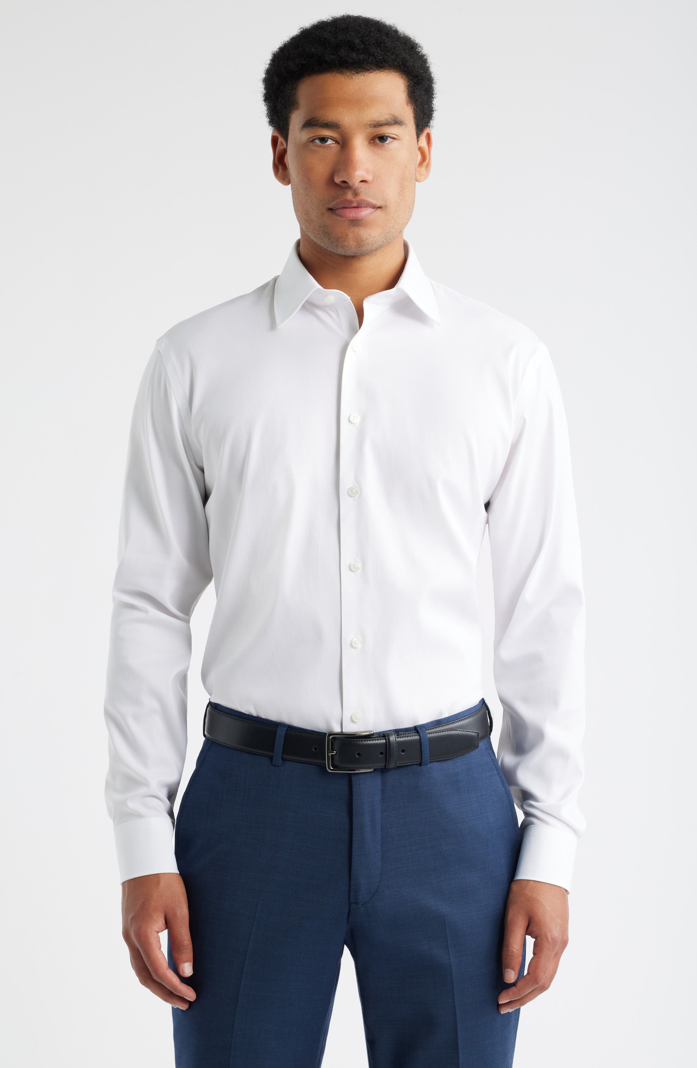 button down high low top